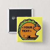 Een dinosaurus personaliseren,<YOUR TEXT> Vierkante Button 5,1 Cm (Voorkant /achterkant)