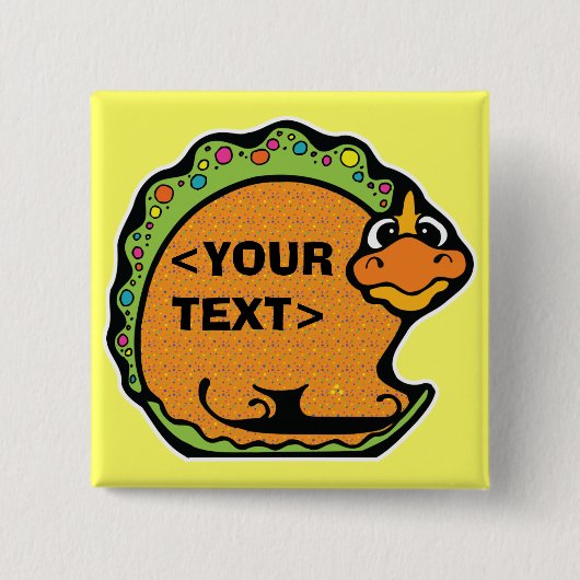 Een dinosaurus personaliseren,<YOUR TEXT> Vierkante Button 5,1 Cm (Voorkant)
