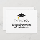 "Eén diploma dichterbij" Grappige bedankkaart voor Briefkaart (Voorkant / Achterkant)