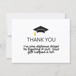 "Eén diploma dichterbij" Grappige dankjewelkaart b Briefkaart