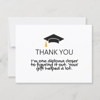 "Eén diploma dichterbij" Grappige dankjewelkaart b Briefkaart