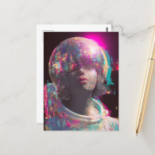 Een disco astronaut briefkaart