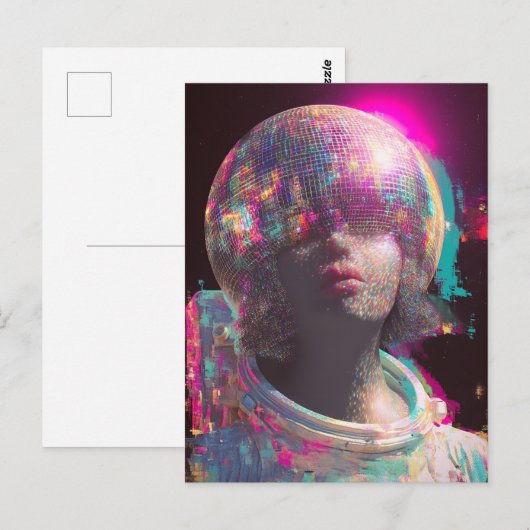 Een disco astronaut briefkaart (Voorkant / Achterkant)