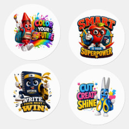 Een diverse verzameling motivatie stickers en