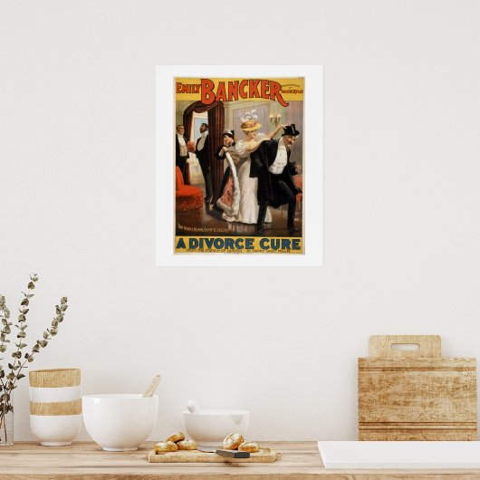 Een Divorce Cure  Theater Poster. Poster (Keuken)