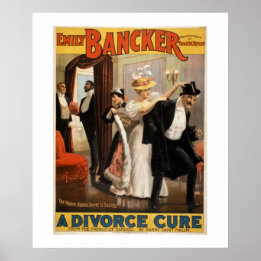 Een Divorce Cure  Theater Poster. Poster
