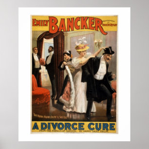 Een Divorce Cure  Theater Poster. Poster
