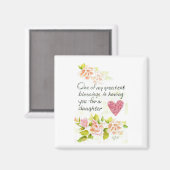 Een dochter is een geweldig gezegde met naakte roz magneet (Voorkant / Achterkant)