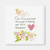 Een dochter is een geweldig gezegde met naakte roz magneet (Voorkant)