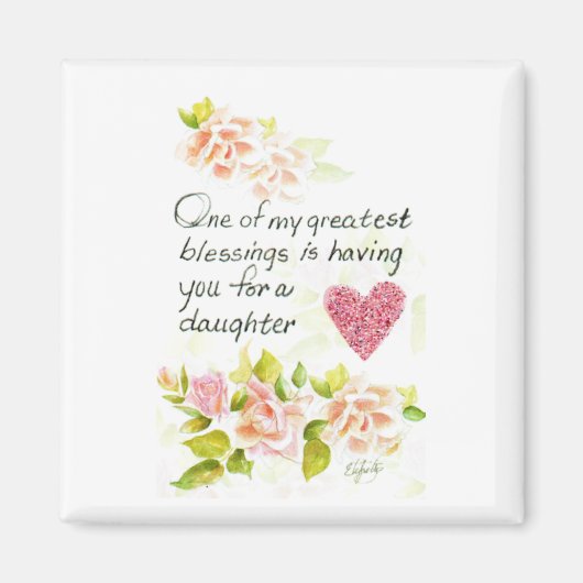 Een dochter is een geweldig gezegde met naakte roz magneet (Voorkant)