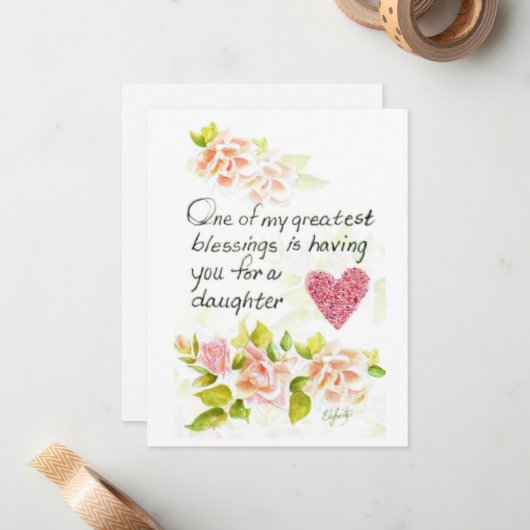Een dochter is een geweldige zegelende Kaart Notitiekaartje (Voorkant / Achterkant in situ)