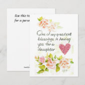 Een dochter is een geweldige zegelende Kaart Notitiekaartje (Voorkant / Achterkant)