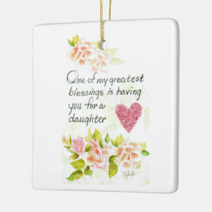 Een dochter is een roodkleurige tekentekst zonder keramisch ornament