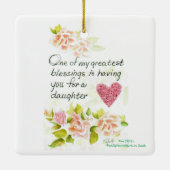 Een dochter is een roodkleurige tekentekst zonder keramisch ornament (Achterkant)