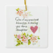 Een dochter is een roodkleurige tekentekst zonder keramisch ornament (Voorkant)