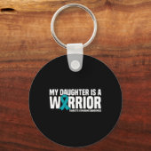 Een dochter is een Warrior Tourette-syndroom bewus Sleutelhanger (Voorkant)