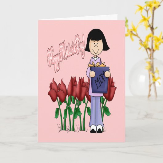 Een dochter wenst mam kaart (Gele Bloem)