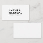 EEN DOCTORAAT HEBBEN VISITEKAARTJE (Voorkant / Achterkant)