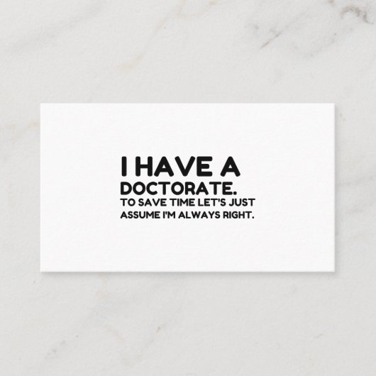 EEN DOCTORAAT HEBBEN VISITEKAARTJE (Voorkant)