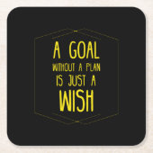 Een doel zonder een plan inspirerend citaat kartonnen onderzetters (Voorkant)