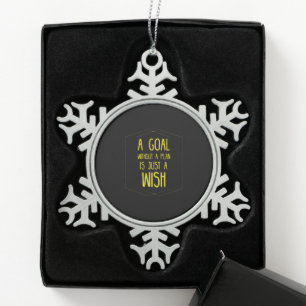 Een doel zonder een plan inspirerend citaat tin sneeuwvlok ornament