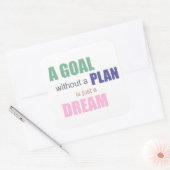 Een doel zonder plan is slechts een droomteken vierkante sticker (Envelop)