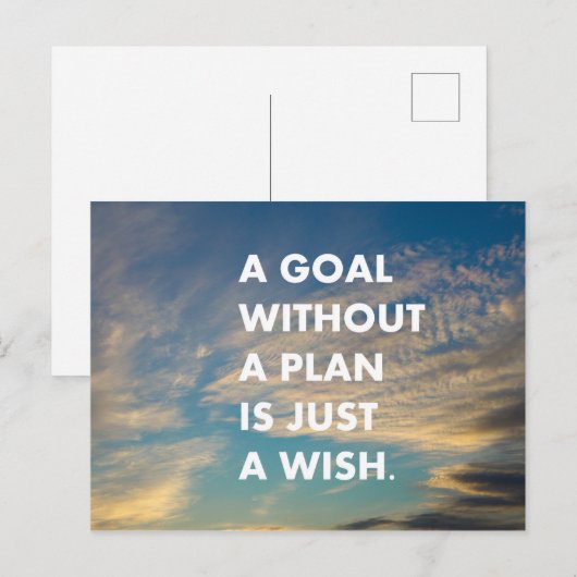 Een doel zonder plan is slechts een wens briefkaart (Voorkant / Achterkant)