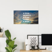 Een doel zonder plan is slechts een wens poster (Thuiskantoor)