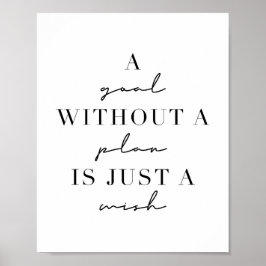 Een doel zonder plan is slechts een wens poster