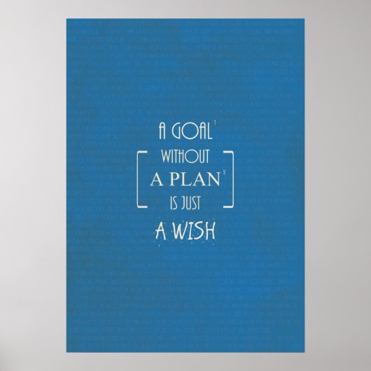 Een doel zonder plan is slechts een Wish Quottes Poster (Voorkant)