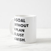 Een doel zonder plan koffiemok (Voorkant links)
