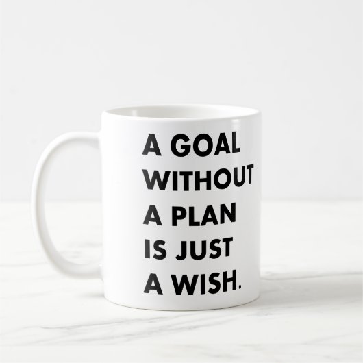 Een doel zonder plan koffiemok (Links)