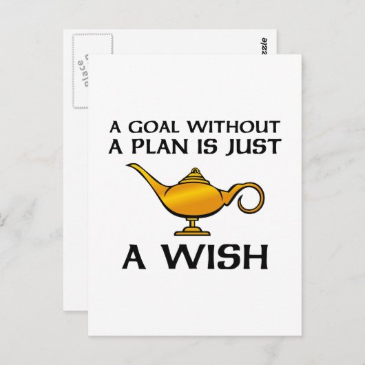 Een doelstelling zonder plan briefkaart (Voorkant / Achterkant)