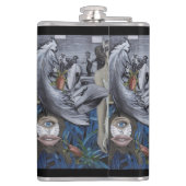 "Een doezelaar en een schaal" Vinylwaterkering Heupfles (Achterkant)