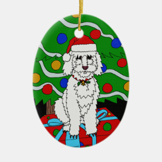 Een Doggo-kerstversiering Keramisch Ornament