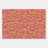 Een Dogs Wrapping Paper-set uitschakelen Inpakpapier Vel (Voorkant)