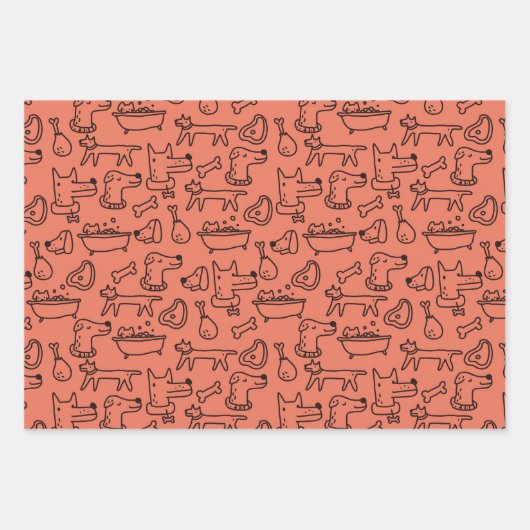 Een Dogs Wrapping Paper-set uitschakelen Inpakpapier Vel (Voorkant)