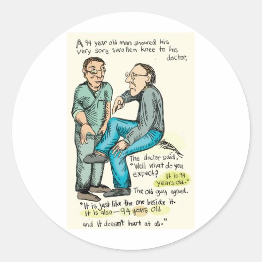 Een dokter patiëntgesprek ronde sticker (Voorkant)