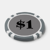 Eén dollar (logo) poker chips (Enkel)