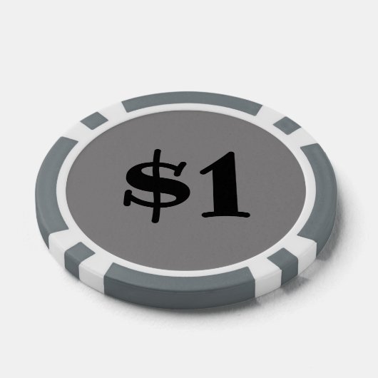 Eén dollar (logo) poker chips (Enkel)