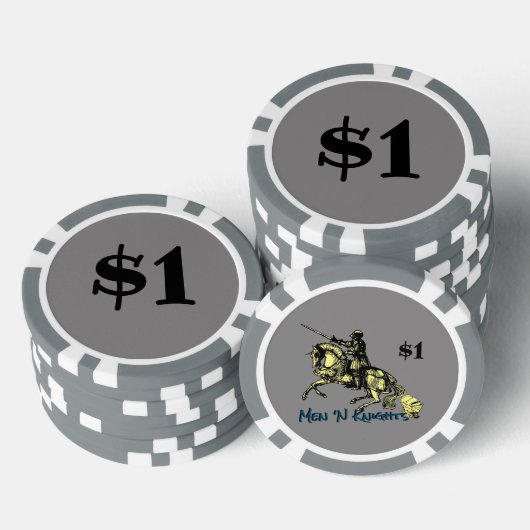Eén dollar (logo) poker chips (Opstapeling)