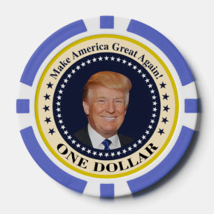 een dollar trump poker chips