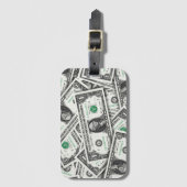 Eén dollarbiljetpatroon bagagelabel (Voorkant (verticaal))