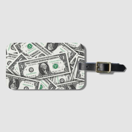 Eén dollarbiljetpatroon bagagelabel (Voorkant (horizontaal))