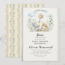 Een dom klein ganzenkuiken loopt los Baby Shower