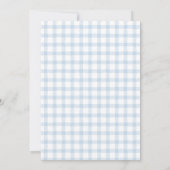 Een domme gans 1e verjaardag: Blauwe Gingham Kaart (Achterkant)