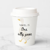 Eén domme gans 1e verjaardagsfeest cadeautje papieren bekers (Voorkant)