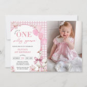 Eén domme gans 1e verjaardagsfeestje foto  kaart (Voorkant)
