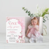 Eén domme gans 1e verjaardagsfeestje foto  kaart (Staand voorkant)