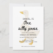 Eén domme gans 1e verjaardagsfeestje kaart (Voorkant)